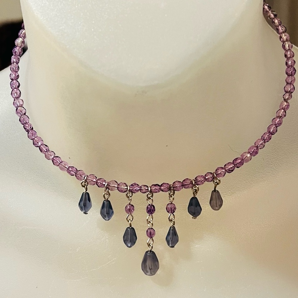 Lavender Glass Beaded Choker
